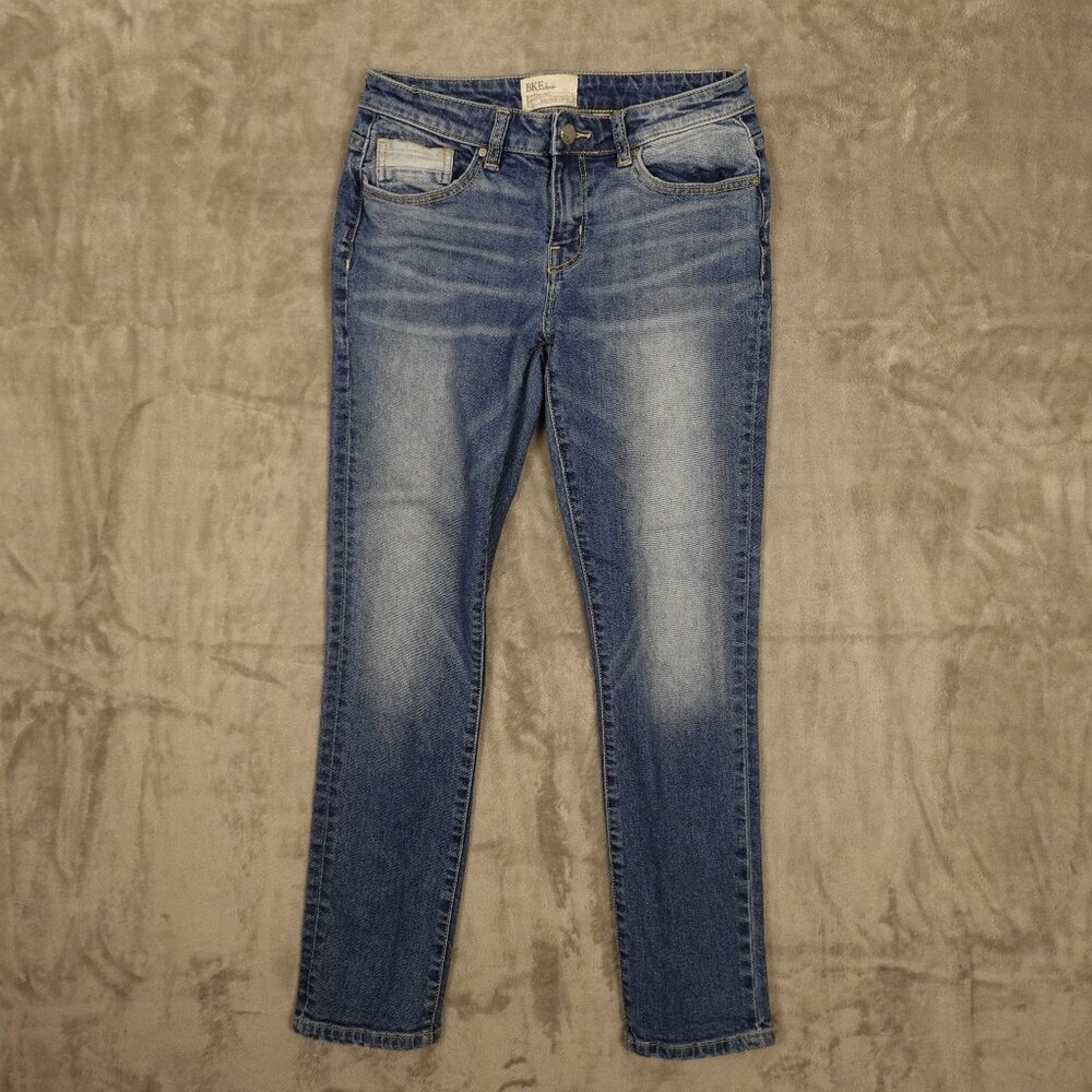BKE jeans Stella mid‎ rise crop women's 27 blue denim buckle